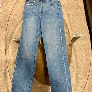 Express Women's Straight Leg Blue Jeans